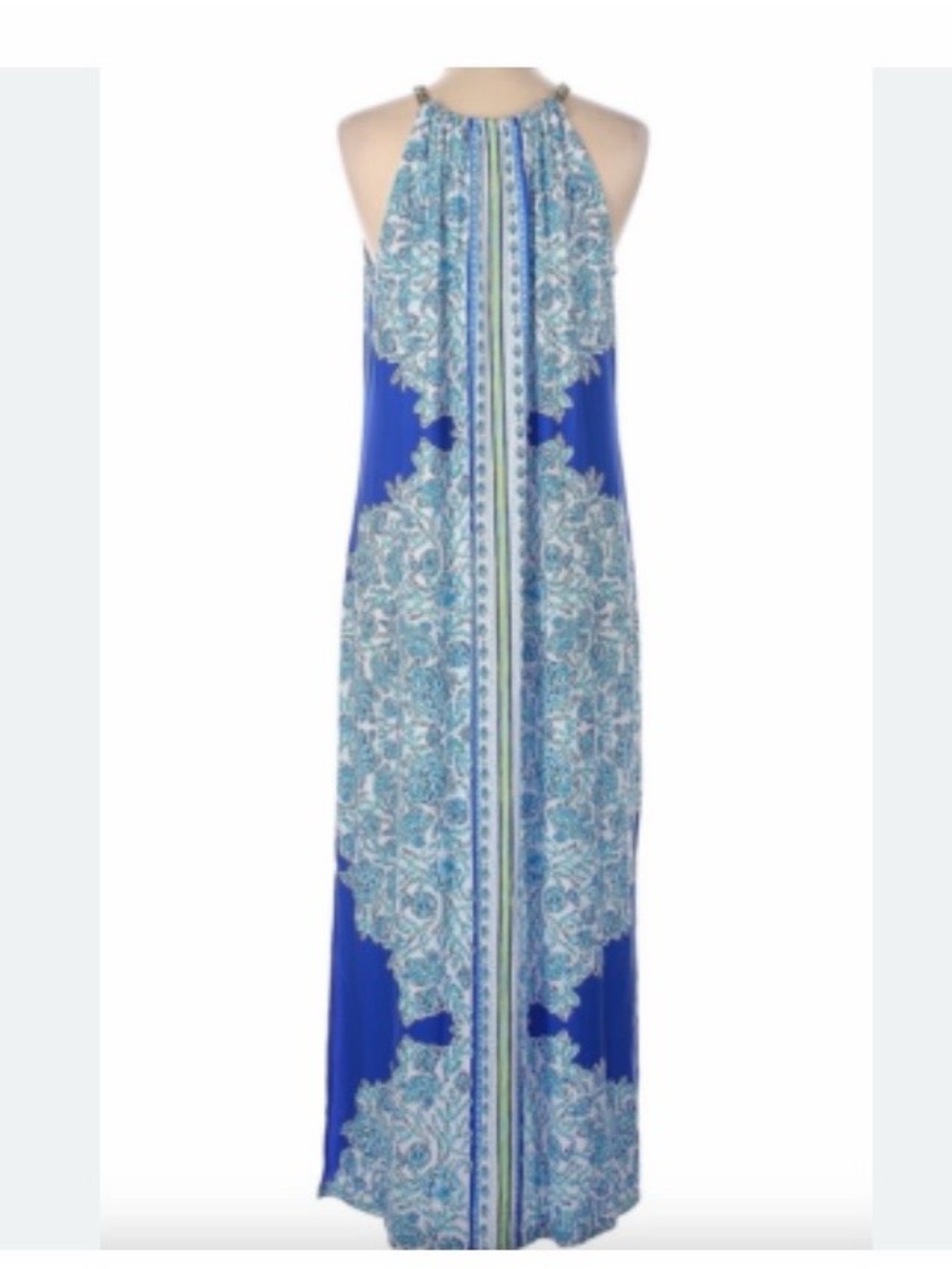 NWOT  Lilly Pulitzer Bingham Blue Print Halter Maxi Dress with Tie Waist Size M